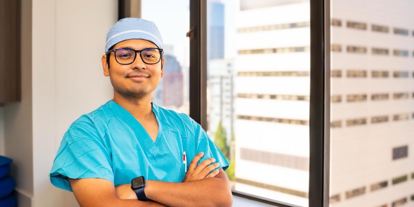 Rubayet Kamal in scrubs